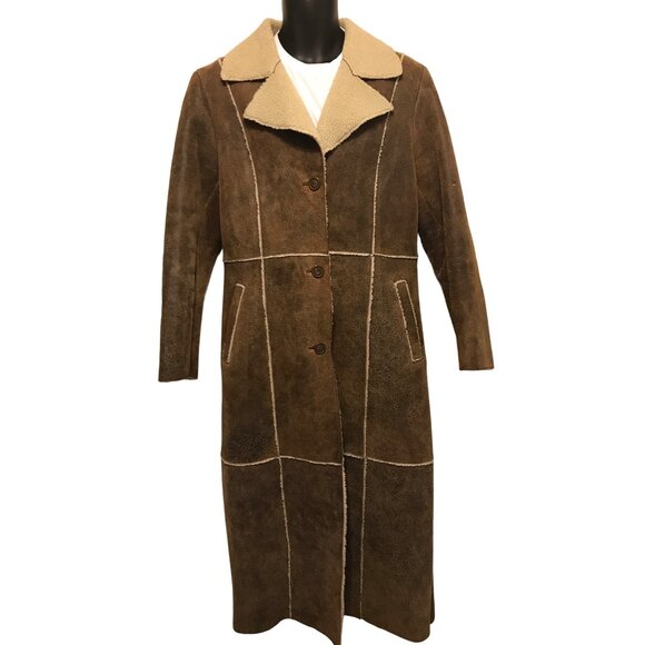 Wilson’s Leather Womens Brown Leather Long Dust Buster Coat - Picture 1 of 8